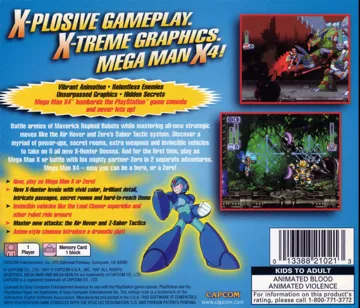 Mega Man X4 (US) box cover back